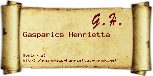 Gasparics Henrietta névjegykártya